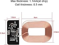 Vista 7 de Módulo receptor de carga Qi DIY módulo receptor de carga ultra delgado cargador de bobina de placa de circuito, 5V 1A, Plug and Play