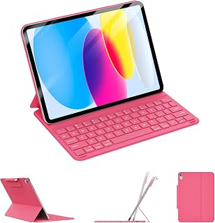 for iPad 11th (A16)/10th Gen Case with Keyboard, Ultra-Thin
