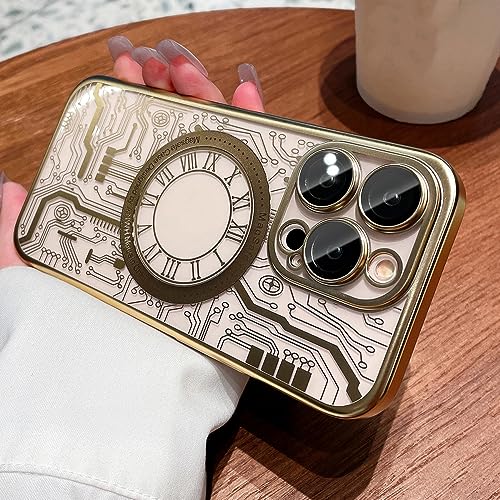 Coque iPhone 14 Pro magnétique or ENILSA avec motif circuit