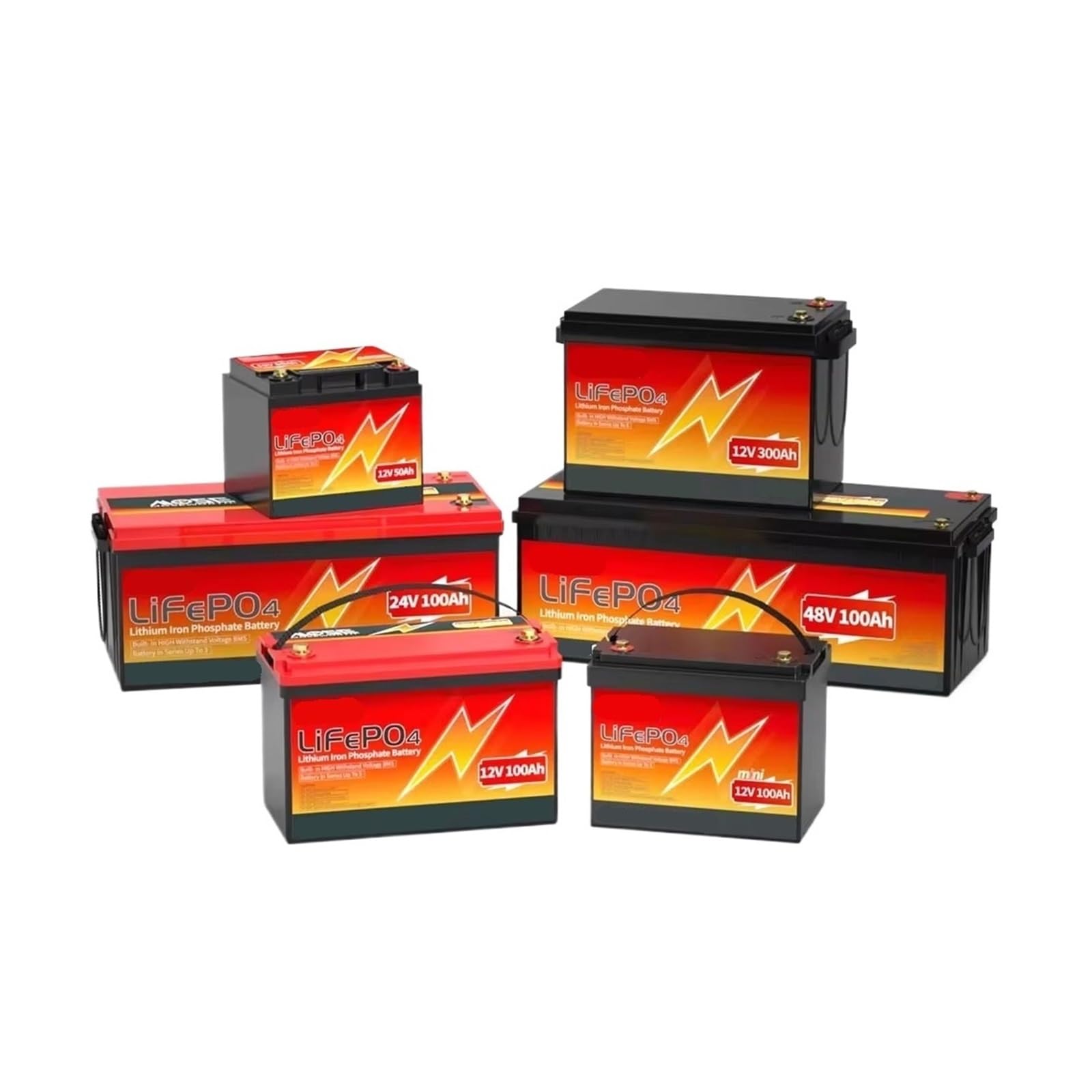 6Ah 10Ah 12Ah 20Ah 30Ah 12V 100Ah LiFePO4 Batteria BMS 200Ah 300Ah Batteria Ricaricabile Al Litio Ferro Fosfato Bateria(12V 6Ah)