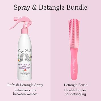 Rizos Curls Refresh and Detangle Spray & Detangling Flexi Brush Bundle