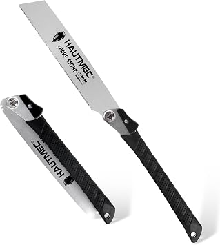 HAUTMEC Japanese Pull Saw 230mm, 17 TPI Folding Flush Cut for Woodworking