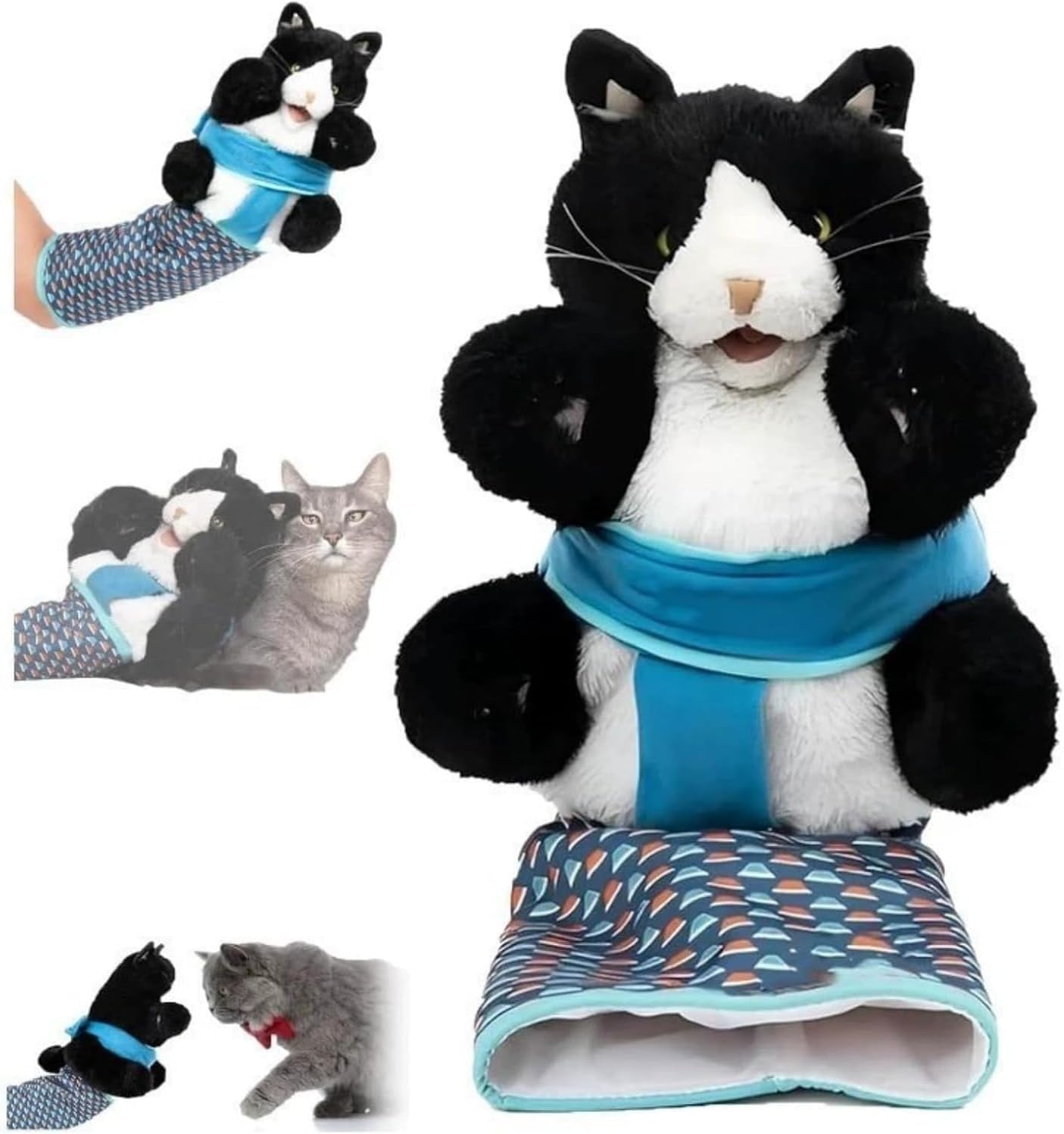 Cat Wrestling Toy Puppet, Simulated cat Doll Gloves, Cat Arm Wrestle Toy, Essential for Pet Lovers,Have Fun Playing, 1 Pack