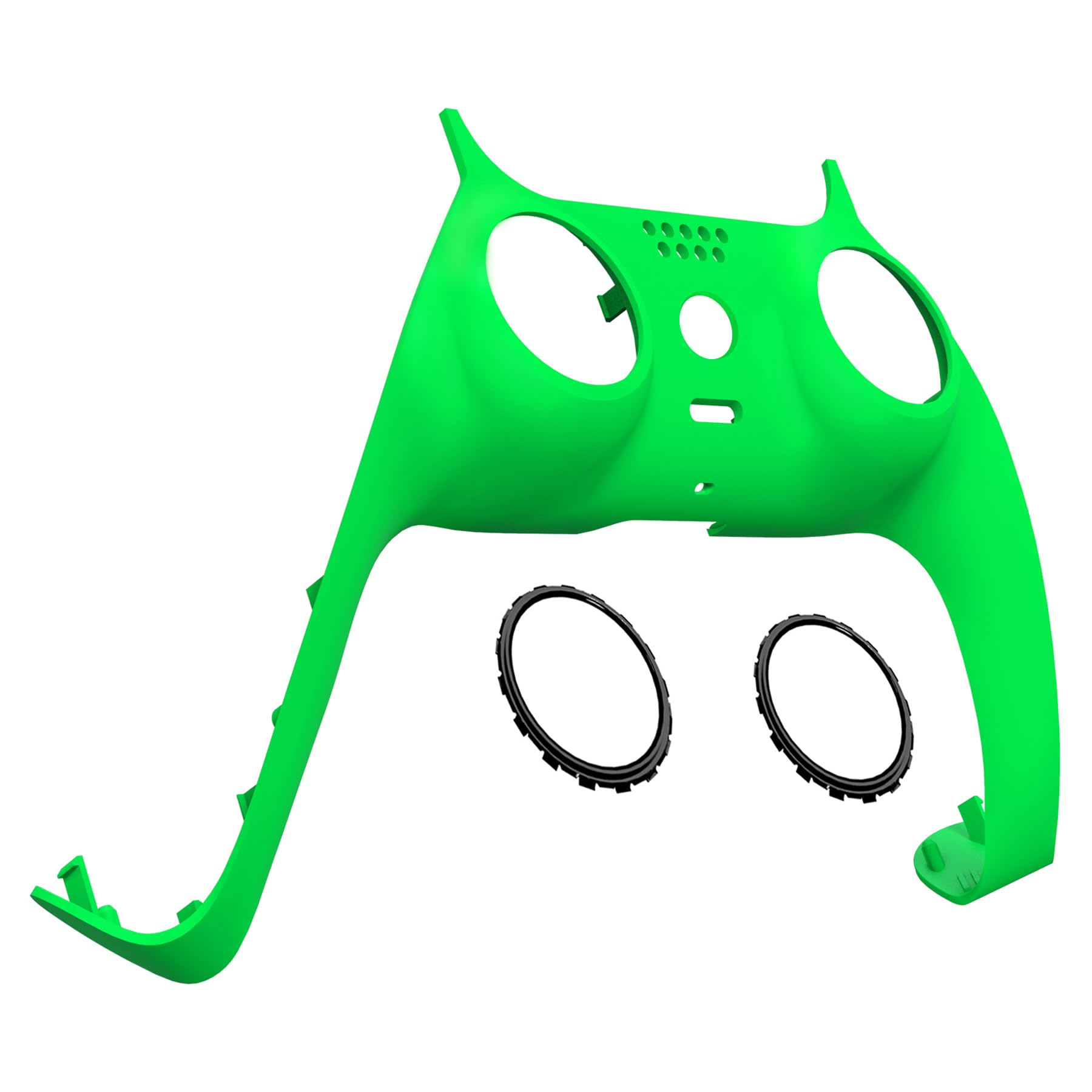 eXtremeRate Neon Green Decorative Trim Shell Compatible with p s 5 Controller, Soft Touch DIY Replacement Clip Shell, Custom Plates Cover Compatible