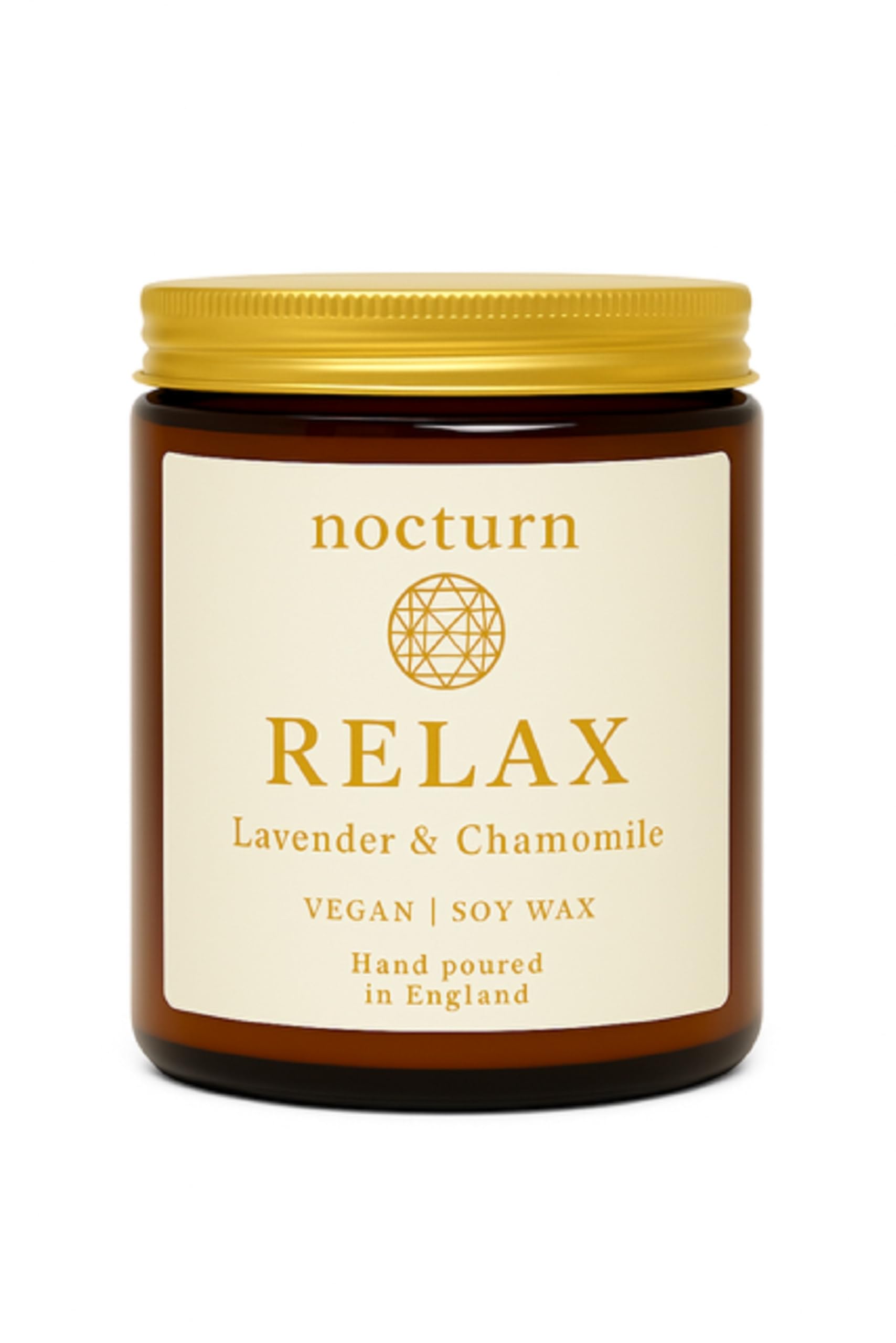 Nocturn Scented Sleep Candle - Lavender & Chamomile - Handmade Organic Soy Wax - Aromatherapy Birthday Gift for Relaxation Women