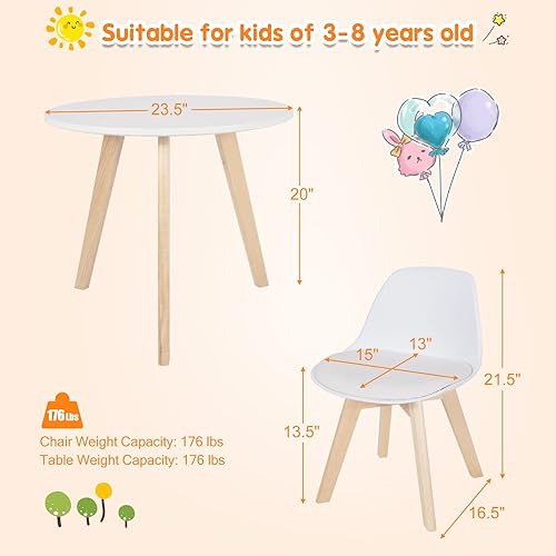 Miniatura 6 de KOTEK Juego de mesa y silla para niños, mesa de actividades para niños y 2 sillas con asiento acolchado para edades de 3 a 8 años, juego de mesa