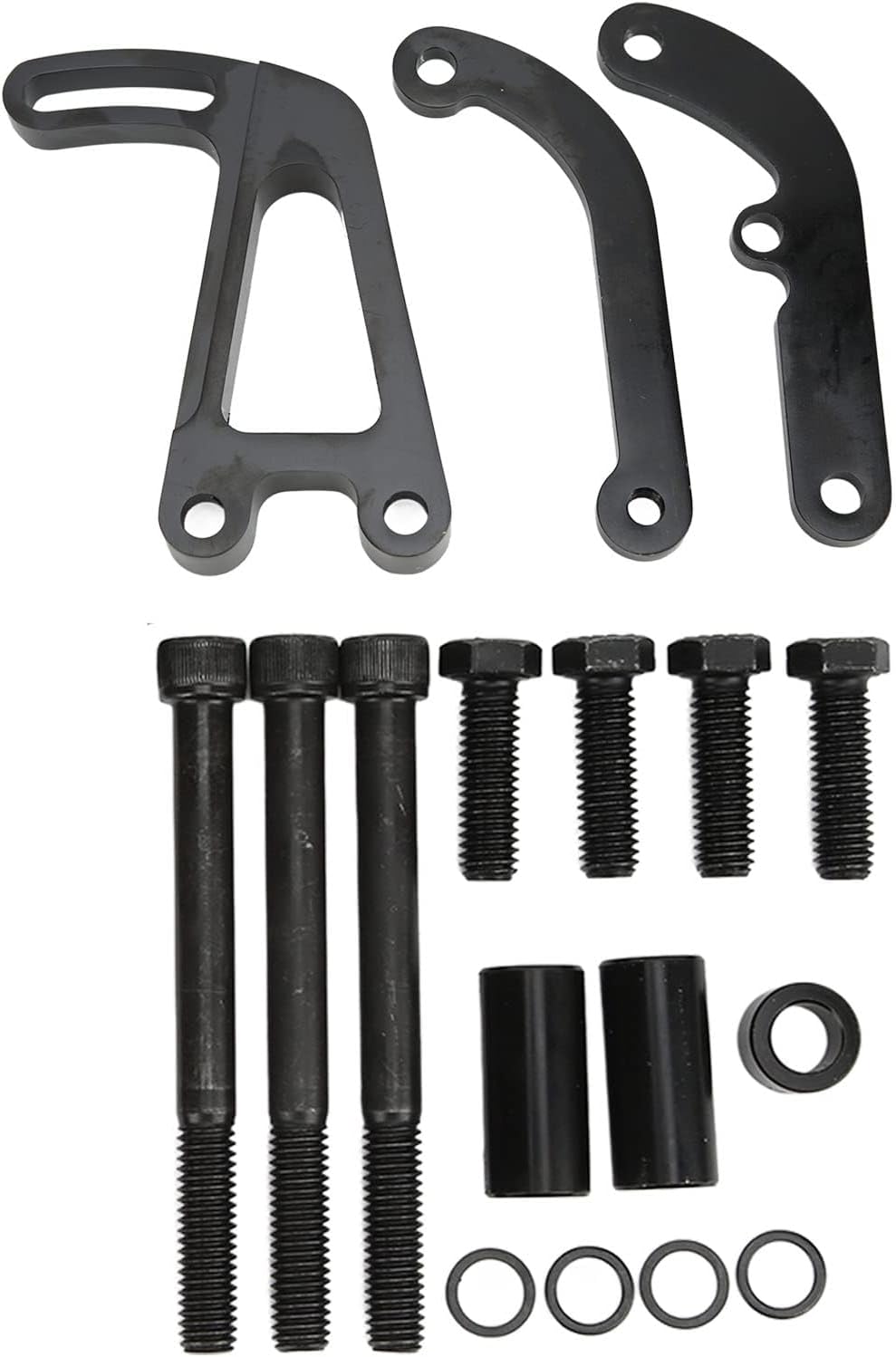 Aramox Long Power Steering Pump Bracket Kit Power Steering Pump Mounting Bracket Aluminum Alloy Replacement for Chevy SBC LWP Small Block