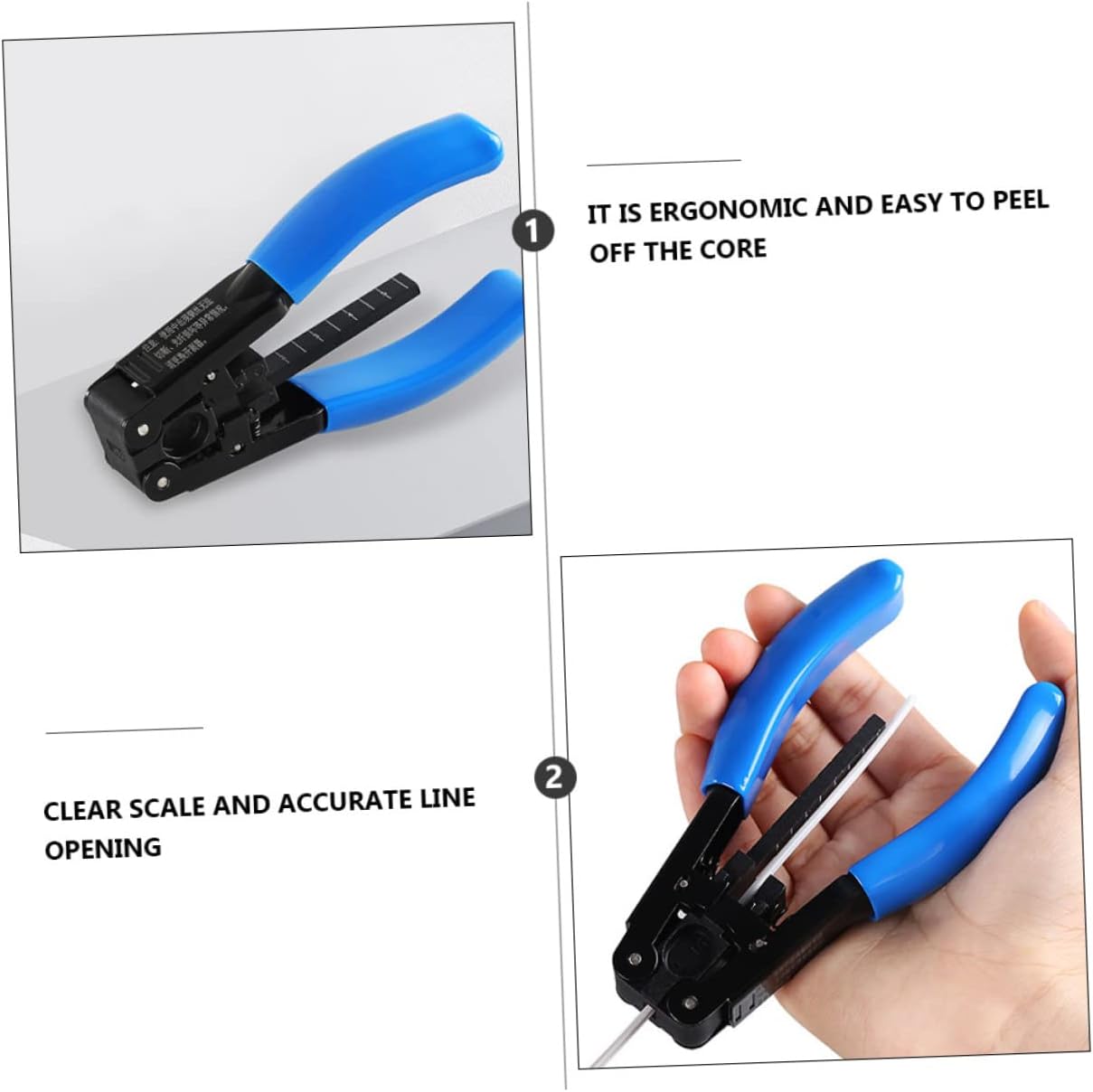 2pcs Fiber Optic Terminal Clamp Wire Stripper Machine Electrician Plier Stripping Hand Tool Crimping Plier