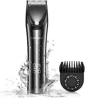 SUPRENT Electric Groin & Body Hair Trimmer, Adjustable Ball Trimmer/Shaver, Bikini Trimmer IPX7 Wet/Dry, Ceramic Blade Hea...