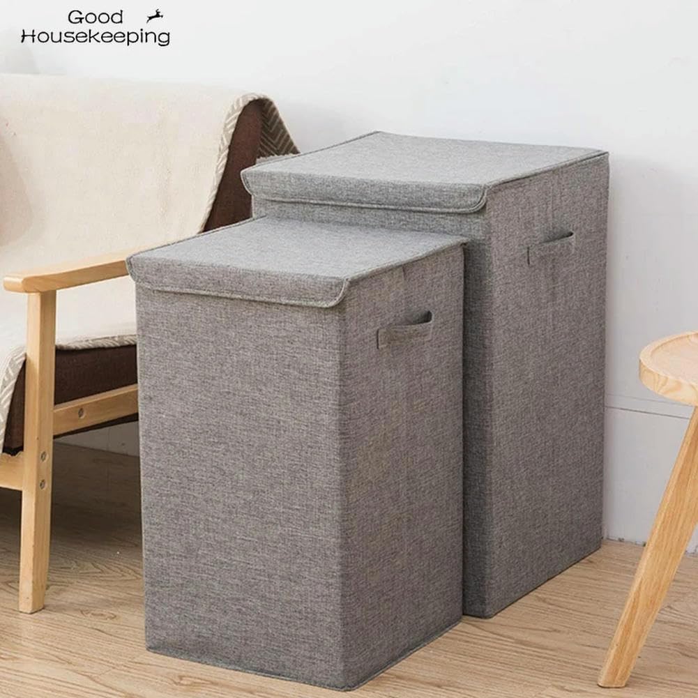 Cesta de algodón para la colada con cubierta, cesta grande para la colada del baño, cesta de almacenamiento para la cocina, cesta para la colada impermeable plegable para el hogar