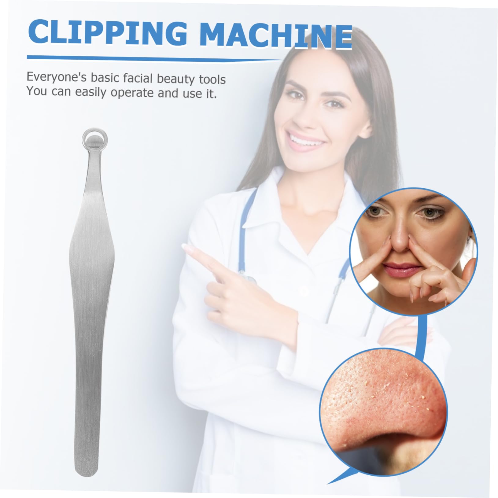 VICASKY Nasal Hair Cutter Scissors Nose Hair Trimmer Tweezer Round Head for Clean Shave