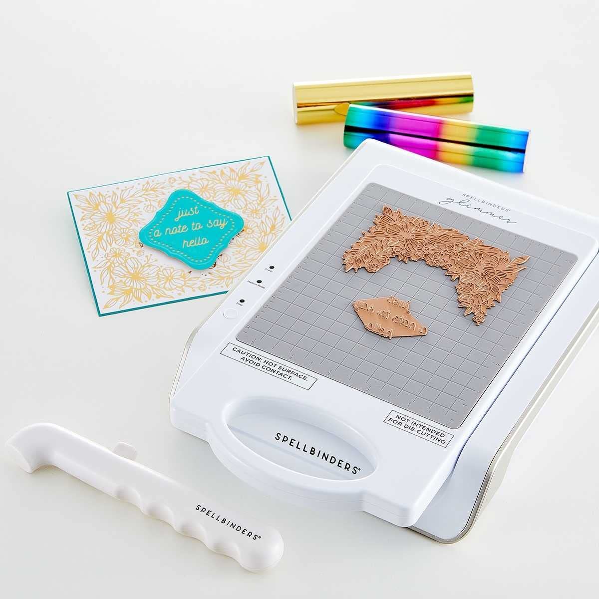 Spellbinders Glimmer Hot Foil System (UK/EU Version)-White W/Silver Trim