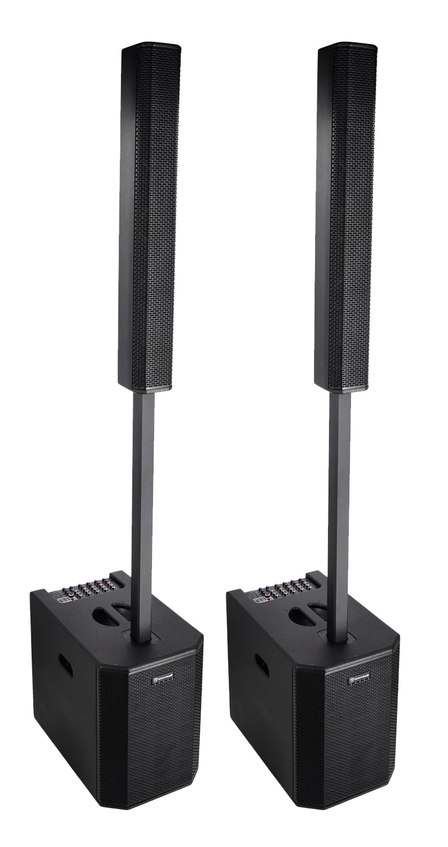 Rockville (2 Titan MIX12C 12" Powered Column PA System with Subwoofer, 8-Channel Mixer, Bluetooth, DSP, 3200W – Portable Speaker for DJs & Events (2 Items)