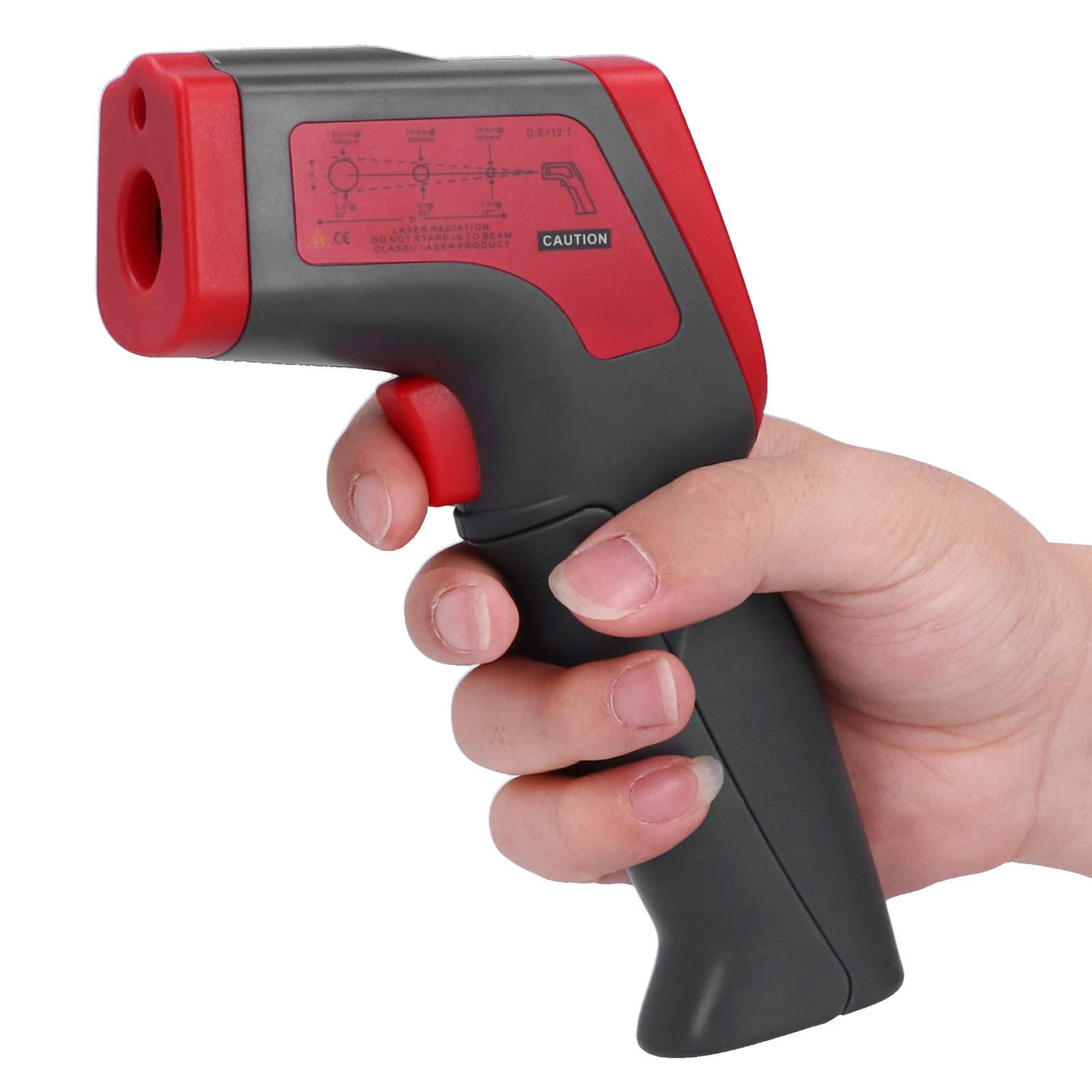 Termometro a infrarossi industriale UA550 - Termometro portatile senza contatto con intervallo di temperatura di 550 gradi Celsius con posizionamento, emissività regolabile e