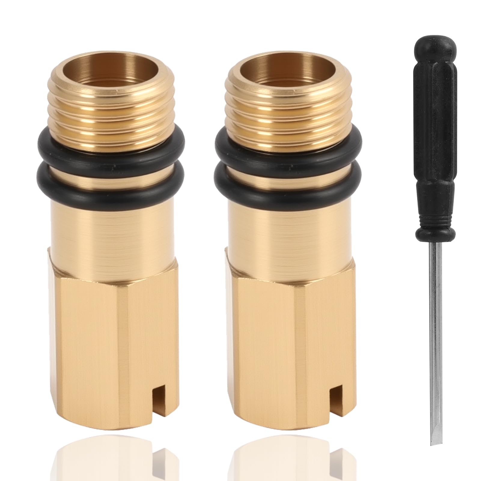 bouchon flexible, Bouchons Obturateurs M10 en Laiton - 2 Pièces pour Entrées d’Eau Chaude et Froide, Bouchon Fileté de 10 mm