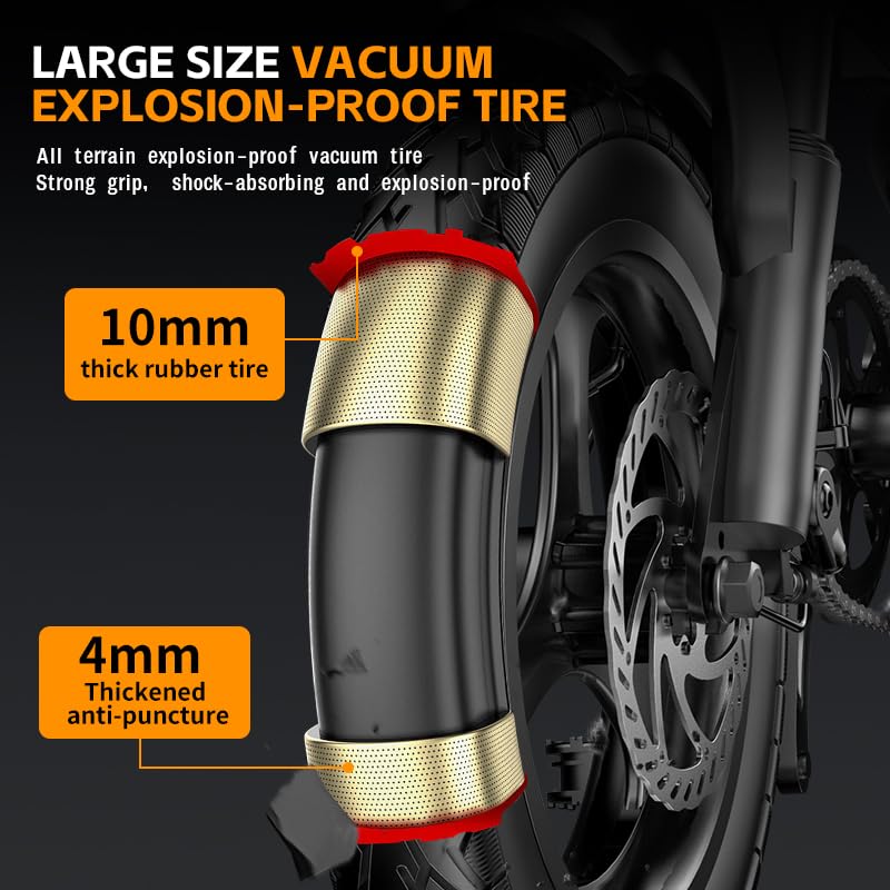 Bicicletta elettrica pieghevole G11, batteria 48V 13AH, pneumatico 14'*2.1', velocità 25 km/h e autonomia 45-80 km Bicicletta elettrica per spostamenti urbani, IP65 impermeabile