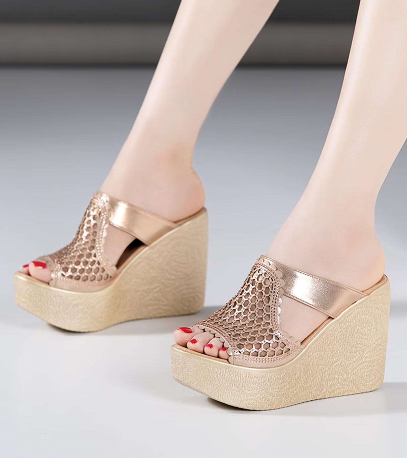 HNVAVQ Sandali con Zeppa Donna Estivi - Scarpe con Plateau Eleganti