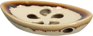 Ceramic Soap Dish with Self Draining Tray for Bar Soap, Bathroom, Kitchen (Ivory No.2)