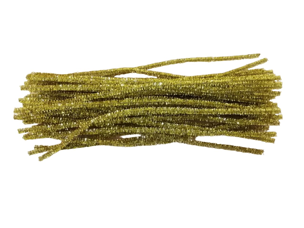 SEQUENTIAL - 200 pcs GOLD TINSEL pipe cleaners for craft - sparkly glitter wire stems 6mm x 30cm long - arts & crafts creative DIY projects decorations (200 GOLD TINSEL)