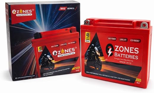ZONES Batteries EZ12V VRLA Motorcycle Battery, 12V 9Ah, Low Maintenance, 48 Months Warranty, for Royal Enfield Bullet and ...