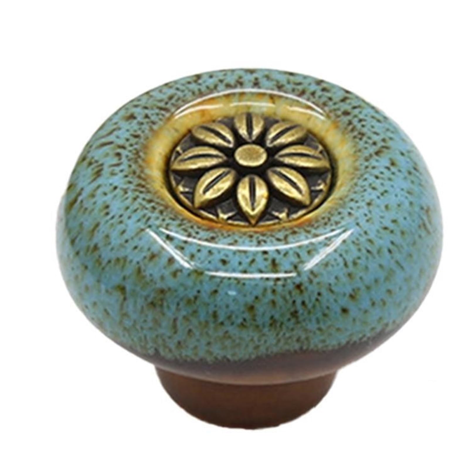 GNYVZXPLQ Ceramic Handle Drawer Knobs, 6 Pcs Painted Multicolor Ceramic Cabinet Handle Single Hole for Drawers & Wardrobe(Blue)