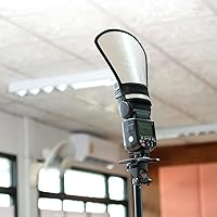 Vista 6 de PATIKIL Reflector difusor de flash, reflector de rebote flexible de 2 lados con correa elástica para linterna, fotografía, luz de velocidad