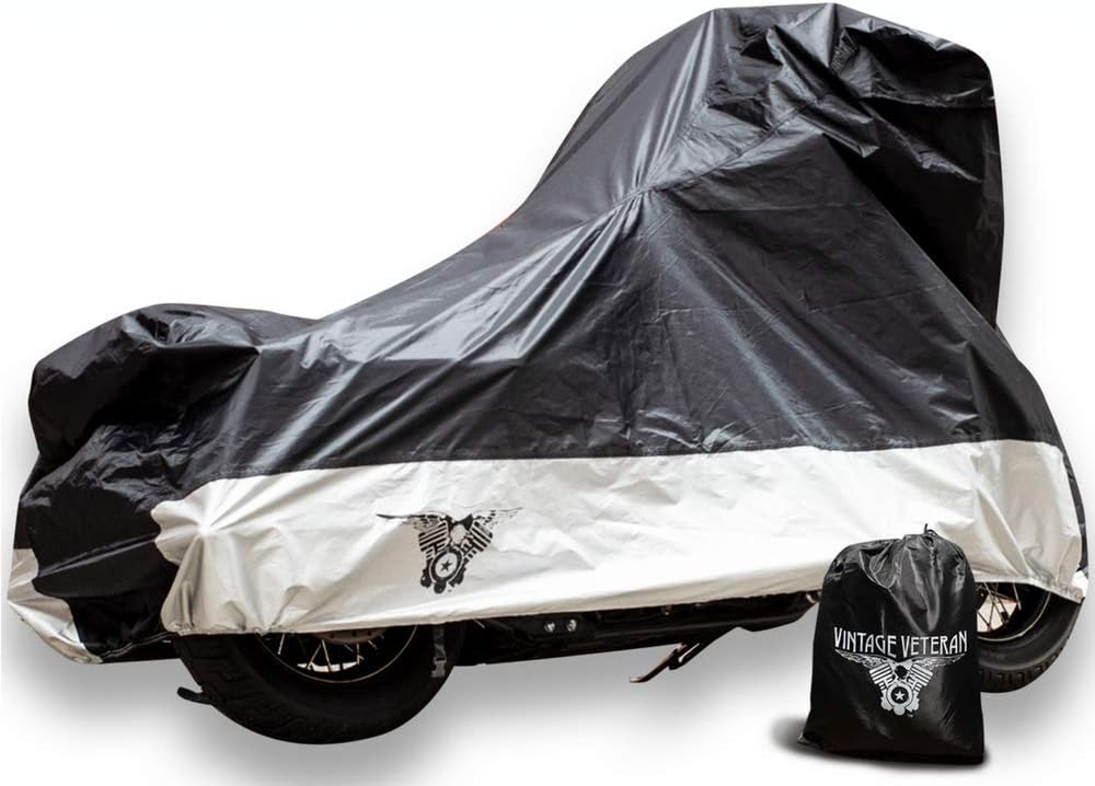 XL Motorcycle Cover for All Seasons| Outdoor & Storage Guard Bag| Heavy-Duty Protection Against Winter, Sun, Wind & Rain| Weatherproof, No-Scratch Lock Holes & Shield Liner| Universal Fit-104” Big