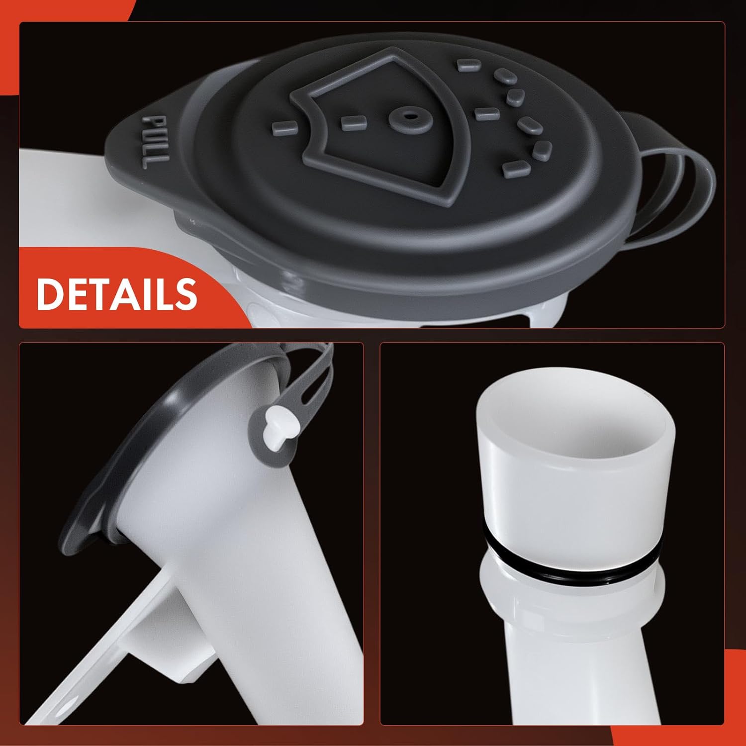 A-Premium Windshield Washer Fluid Reservoir Filler Pipe Compatible with Nissan Sentra 2013 2014 2015 2016 2017 2018 2019 - with Cap & Inlet