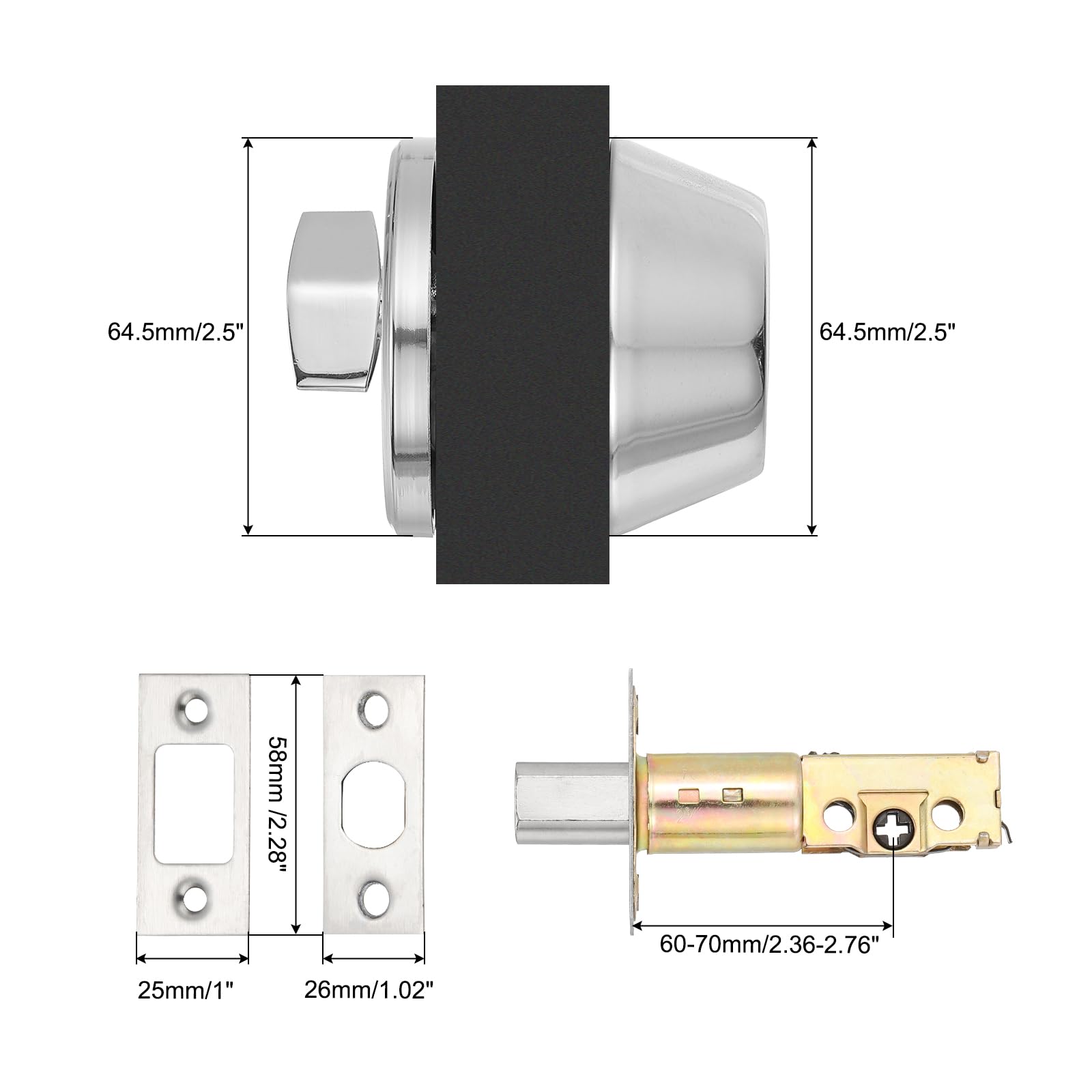 PATIKIL Keyed Alike Single Cylinder Deadbolts - Image 2