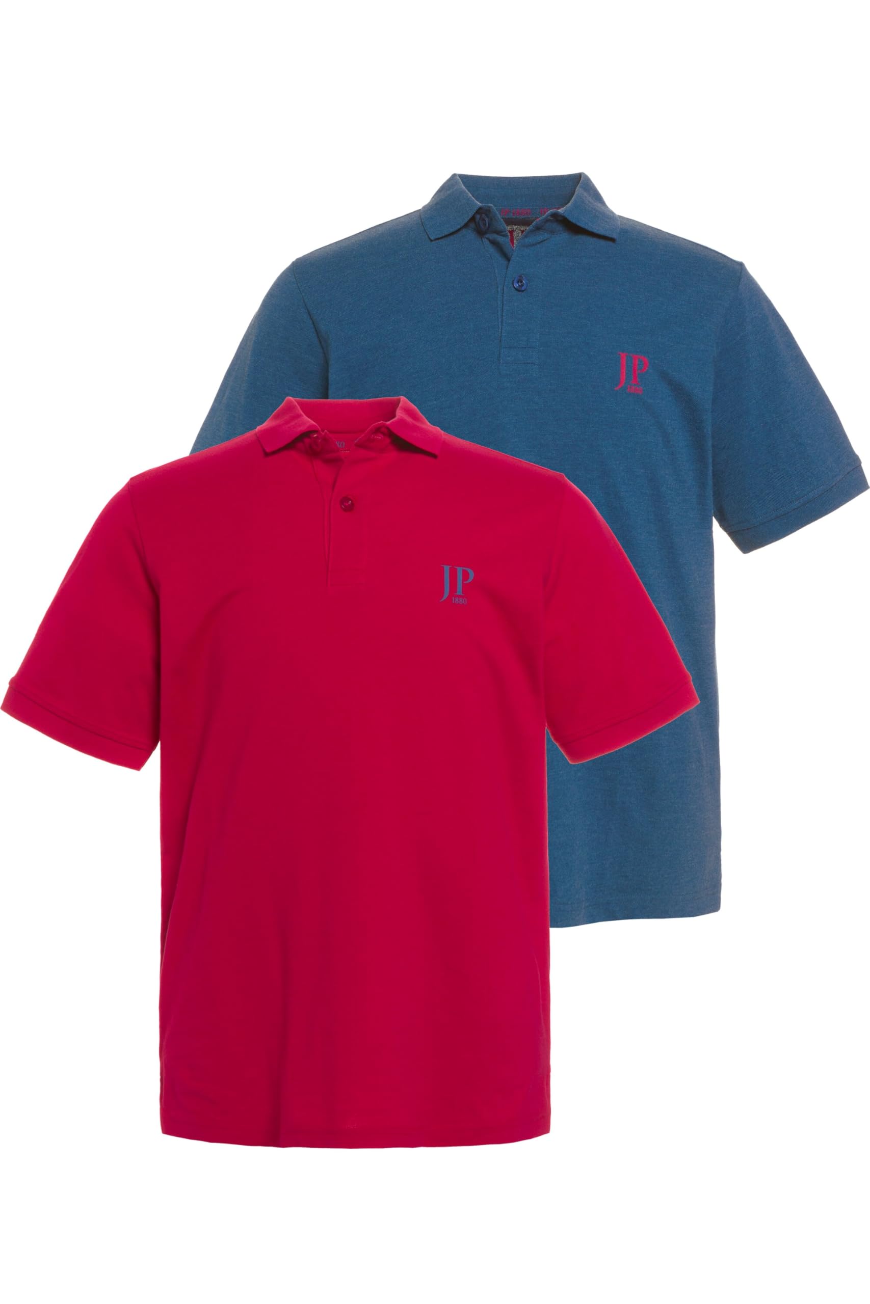 JP 1880 Men's Poloshirts, 2er-Pack Polo Shirt Magenta 4XL