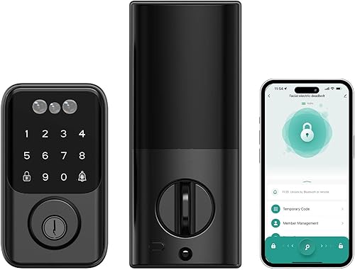 Miniatura 8 de Cerradura de puerta de reconocimiento facial 3D, cerradura inteligente de entrada sin llave para puerta delantera, teclado digital electrónico,