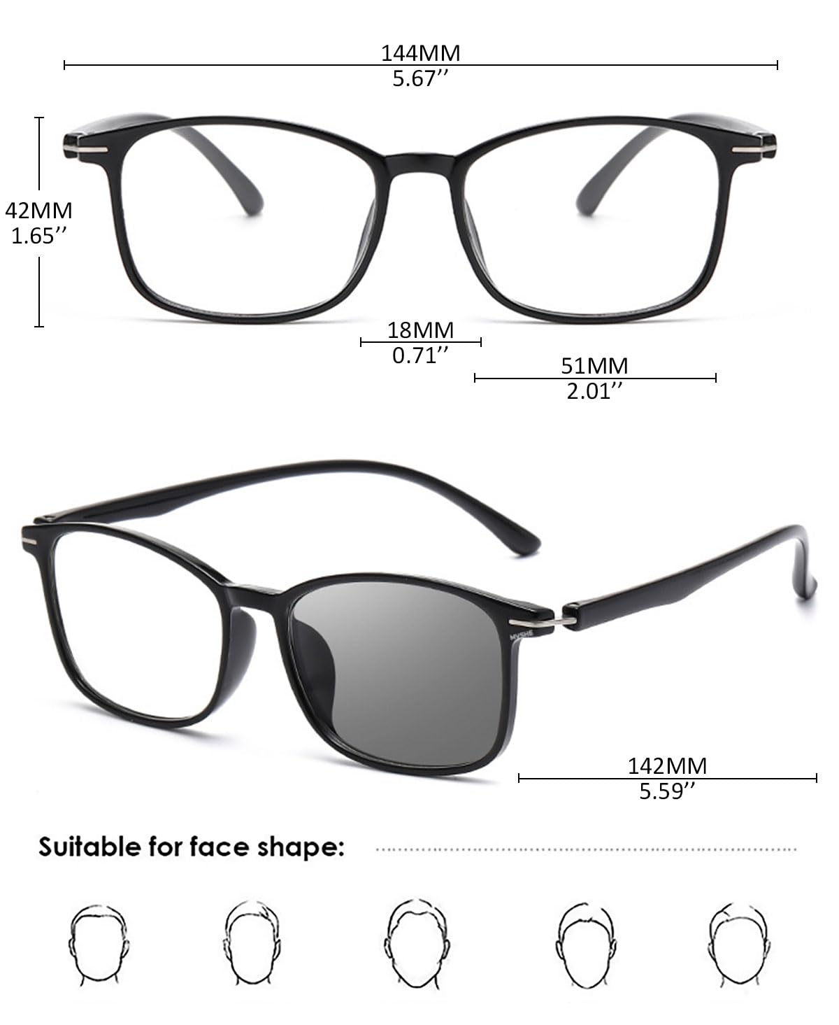 KOOSUFA Selbsttönende Gleitsichtbrille Herren Damen Progressive Multifokus Photochrome Ultraleicht Anti-Blaulicht Gleitsicht Lesebrille mit UV-Schutz Sonnenlesebrille 1.0 1.5 2.0 2.5 3.0 3.5 4.0