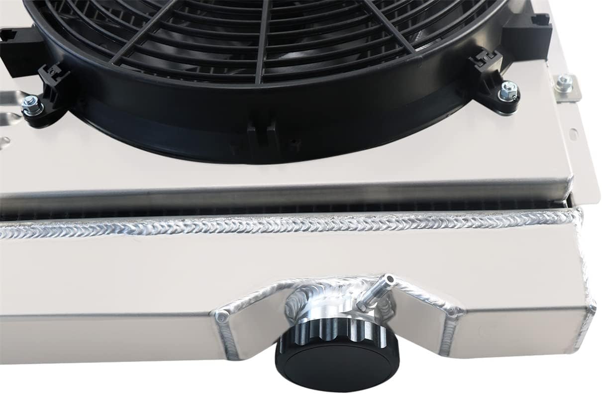3 Row All Aluminum Radiator & Fan Shroud Compatible with 1960-1966 Ford Mustang Falcon Comet V8 AT