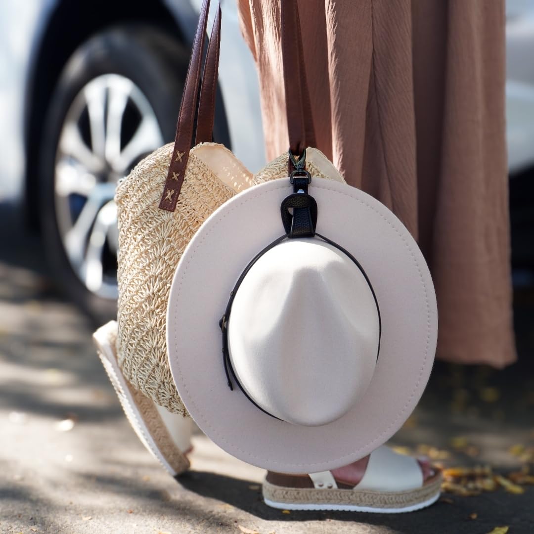 BAREFOOT CARIBOU Hat Clip for Travel, Mouse Ear Holder for Backpack, Bag and Purse, Hands-Free Clip-on Holder Strap for Baseball, Snapback, Ponytail Caps and Mouse Ears(Black)