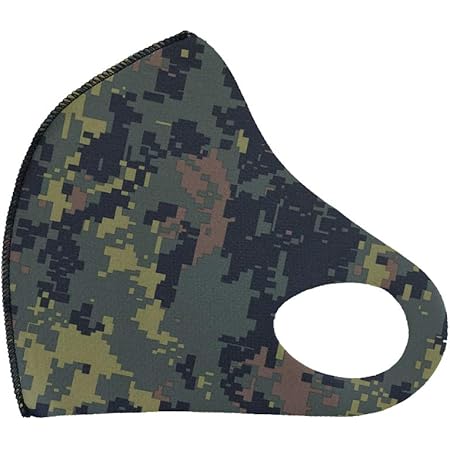 Amazon 日本製 クロッツ マスク 迷彩柄 おしゃれマスク 洗える 水着素材 伸縮 サイズを選べます デジカモ ウッド ｘｌ Clo Z 布マスク