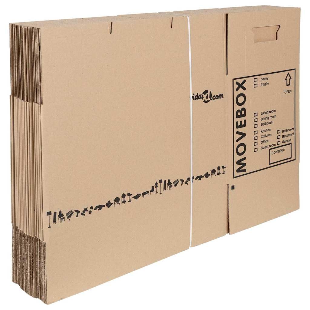 Umzugskartons 20er Set 59 x 31,5 x 31,5 cm, Stabile Faltkartons für Umzug, Lagerung und Aufbewahrung, Robuste Versandkartons aus Pappe