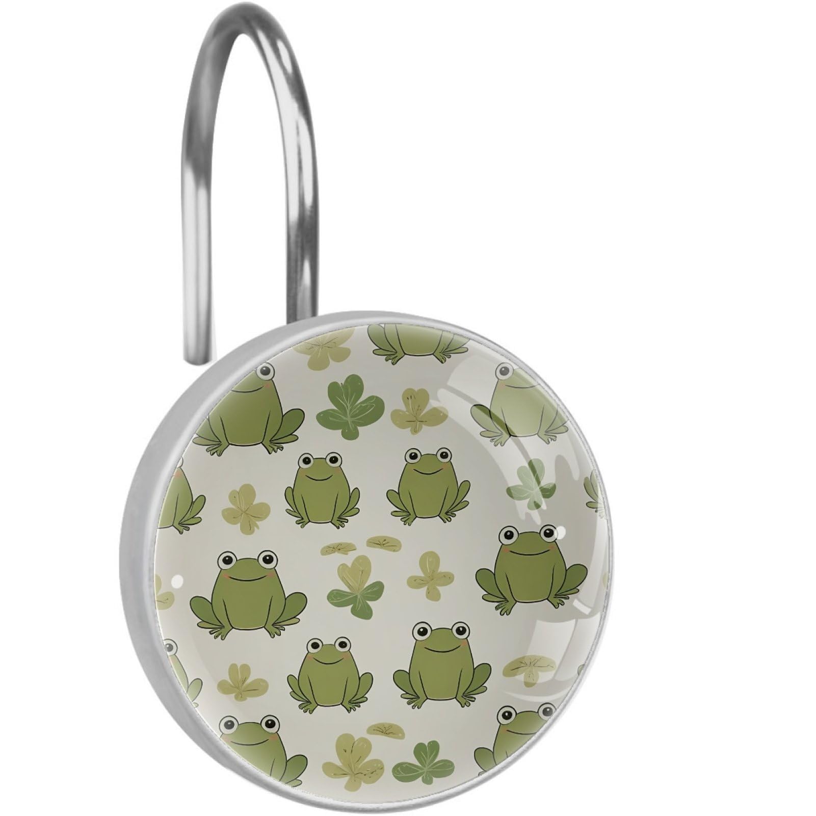 VAPOKF Decorative Shower Curtain Hook: Cartoon Frog Rustproof Stainless Steel Shower Curtain Ring for Bathroom - Shower Curtain Hook & Hangers - Set of 12