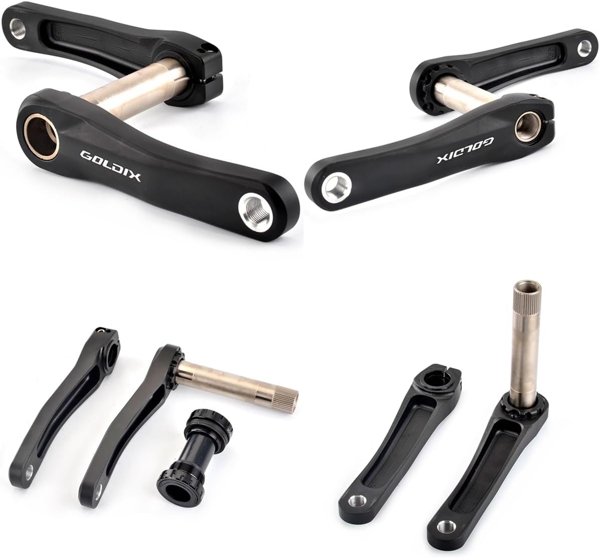 110/127/140/150/155/160mm Mountain Bike Crankset Bike Hollow One-Piece Crank Arm Set 28/30/32/34/36T Chainring Bottom Bracket(30T,127mm)