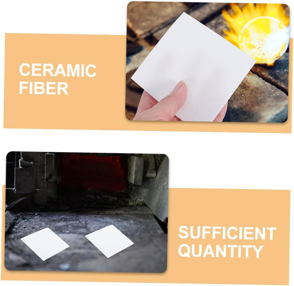 PERSELOSO Insulated Ceramic Sheets 20 Pack Microwave Kiln Paper Fireproof Ceramic Fiber Lining for Jewelry Glass
