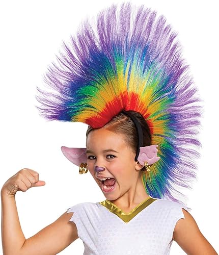 Miniatura 6 de Queen Barb Trolls Costume, Trolls World Tour Rainbow Barb Costume for Kids with Headpiece