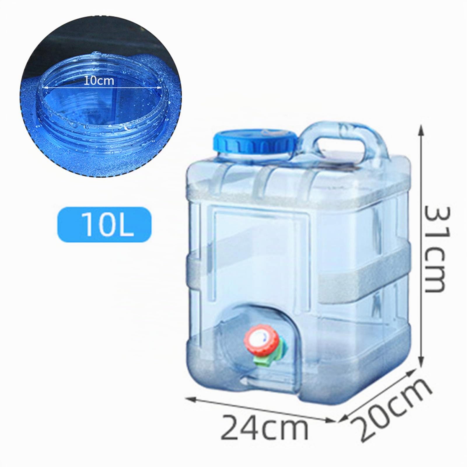 tanica per acqua da 5/8/12/15/25 litri, con rubinetto, per campeggio, alimentare, collo largo, senza BPA, blu, portatile, adatta per campeggio e guida