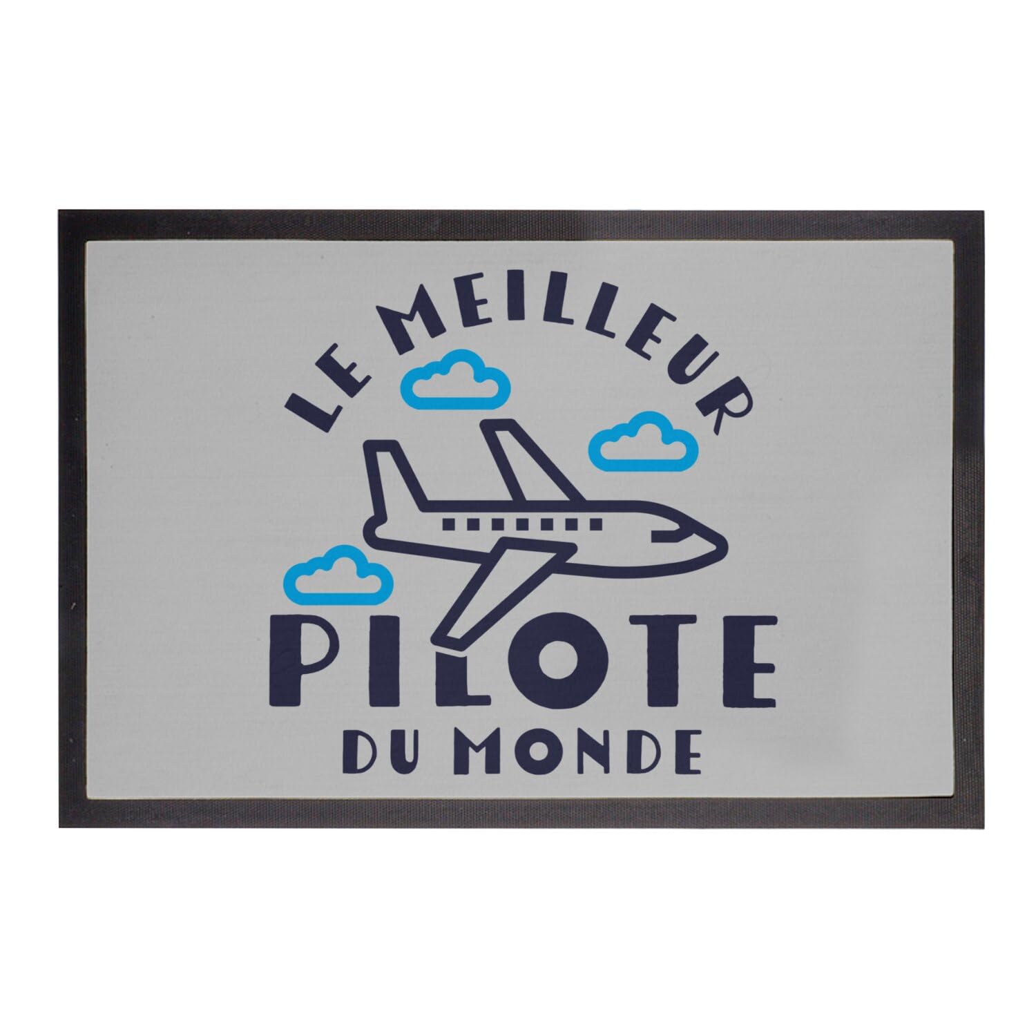 Paillasson Avion gris anti-saleté 60x40 pour pas de porte propre