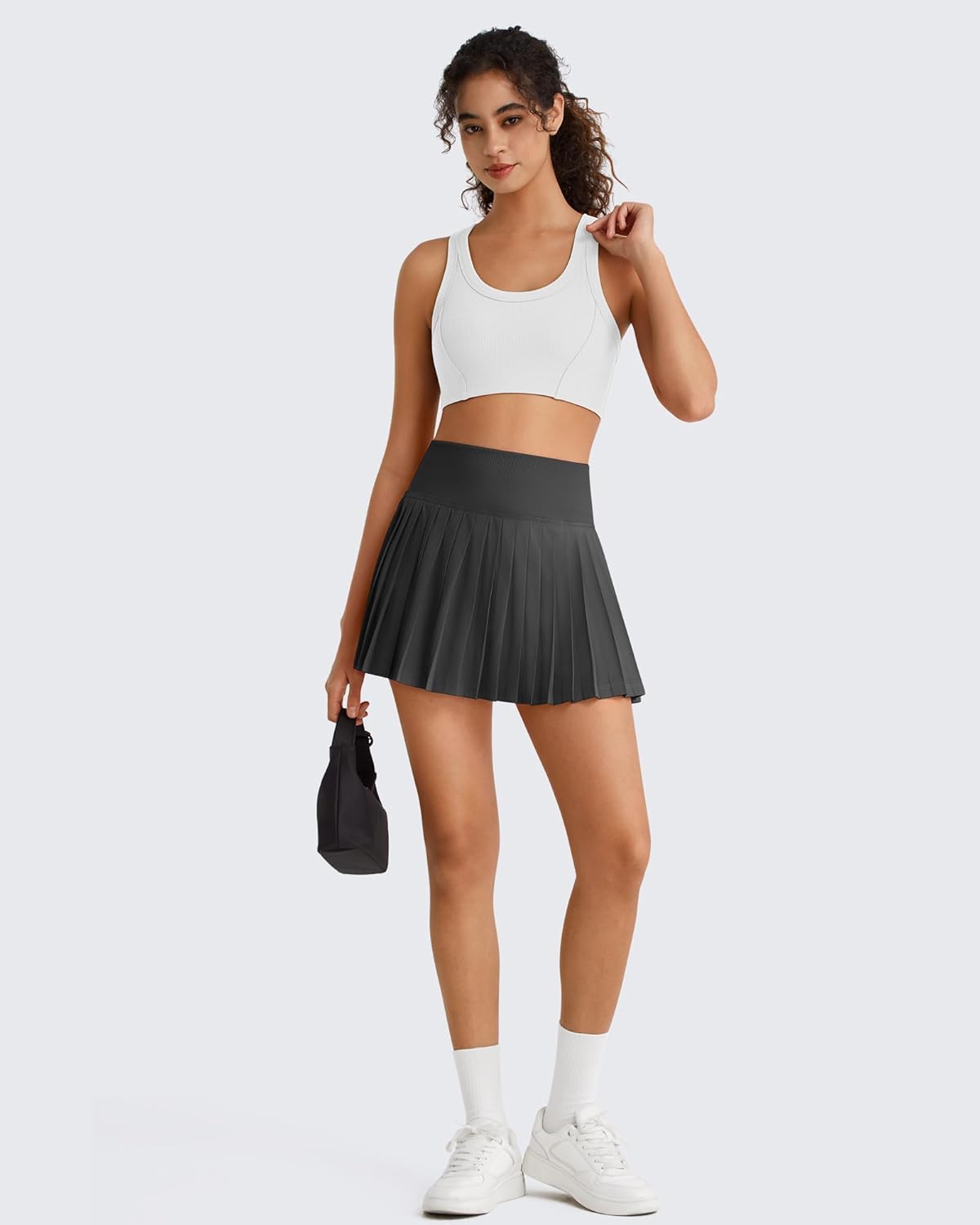 G4Free Ribbed Crewneck Sports Bras Padded for Women - Racerback Crop Tank Tops Workout Yoga Medium Impact