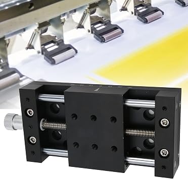 FLEXMAN X Axis Linear Stage, 60 X 80mm Manual Twist Fine Tune Platform, Aluminum Alloy Sliding Table for Handling Machines, Processing Machines, Printing Machines