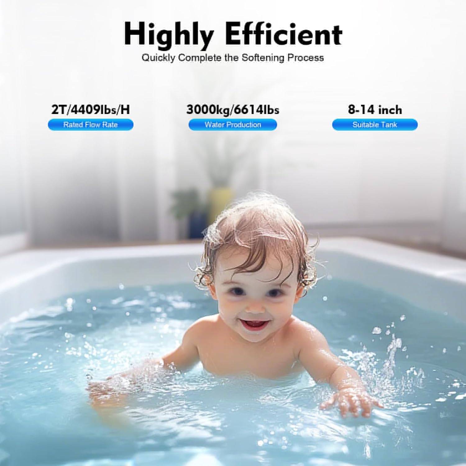 Whole House Water Softener Valve Digital Flow Type for Water Filter Softener Resin Tanks, 12 Day Timer Control Valve, Fits 8-14 inch Tanks (5600SM)