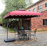Tylor's Garden 8-1/2 Ft Cantilever Market Outdoor Patio Umbrella Hanging Umbrella Cross Base Crank UV Resistant, Burgundy