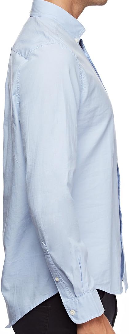 Tommy Hilfiger Mens Custom Fit Long Sleeve Buttondown Shirt (Light Blue, XL) - Image 4