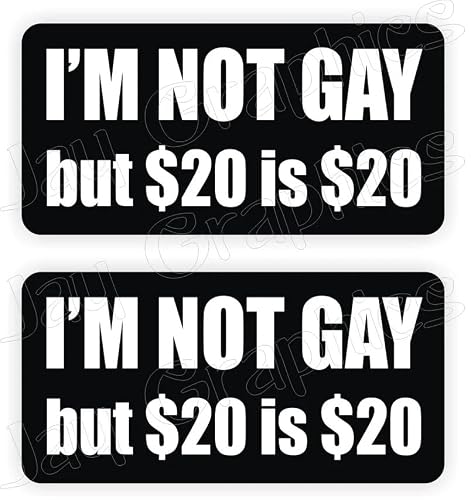 2 pcs I'm Not Gay But. Hat Stickers, Prank Car Sticker Decals, Sarcastic Funny Labels