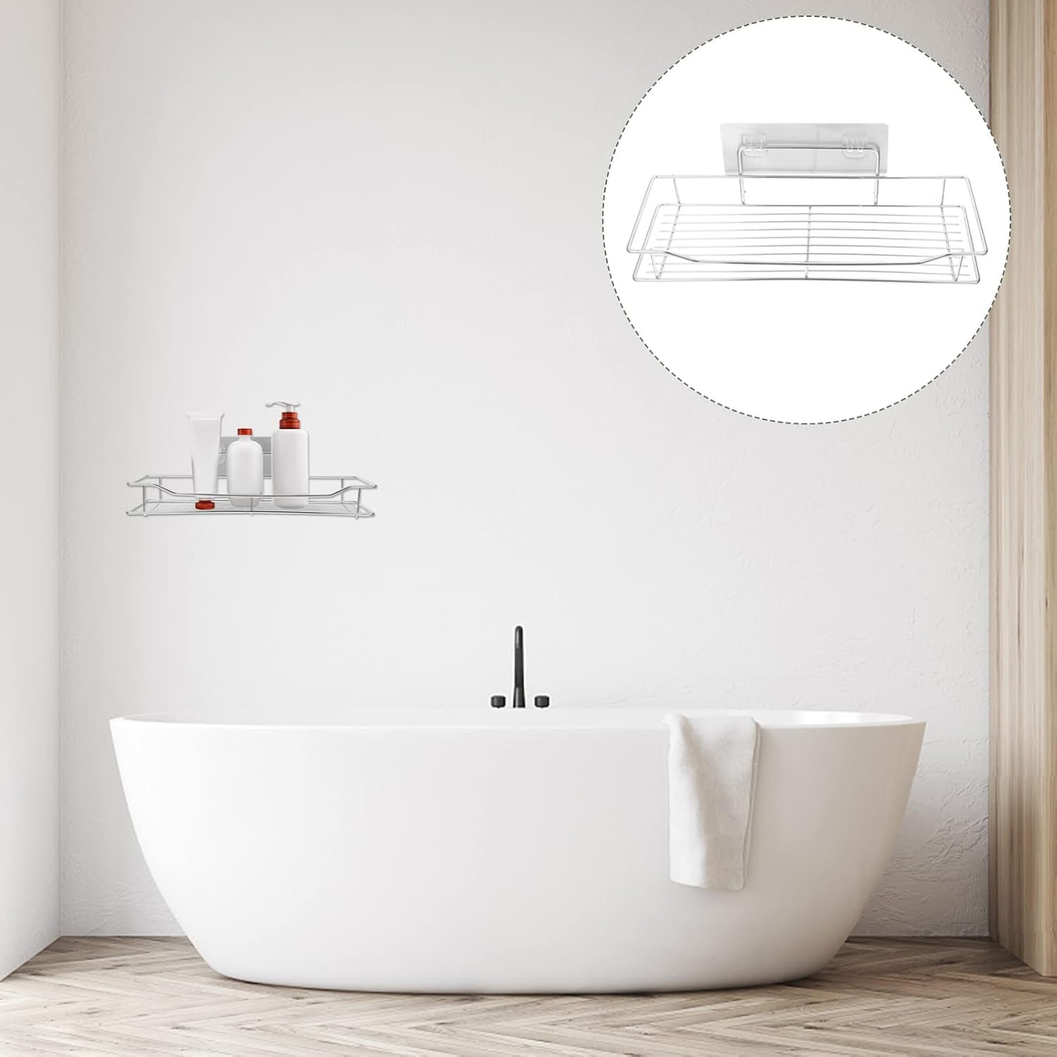 VICASKY 1Set Stainless Steel Wall Mounted Storage Rack Punch Draining Holder for Bathroom and Kitchen Rustproof Design Compact and Easy to Install for Home Organization