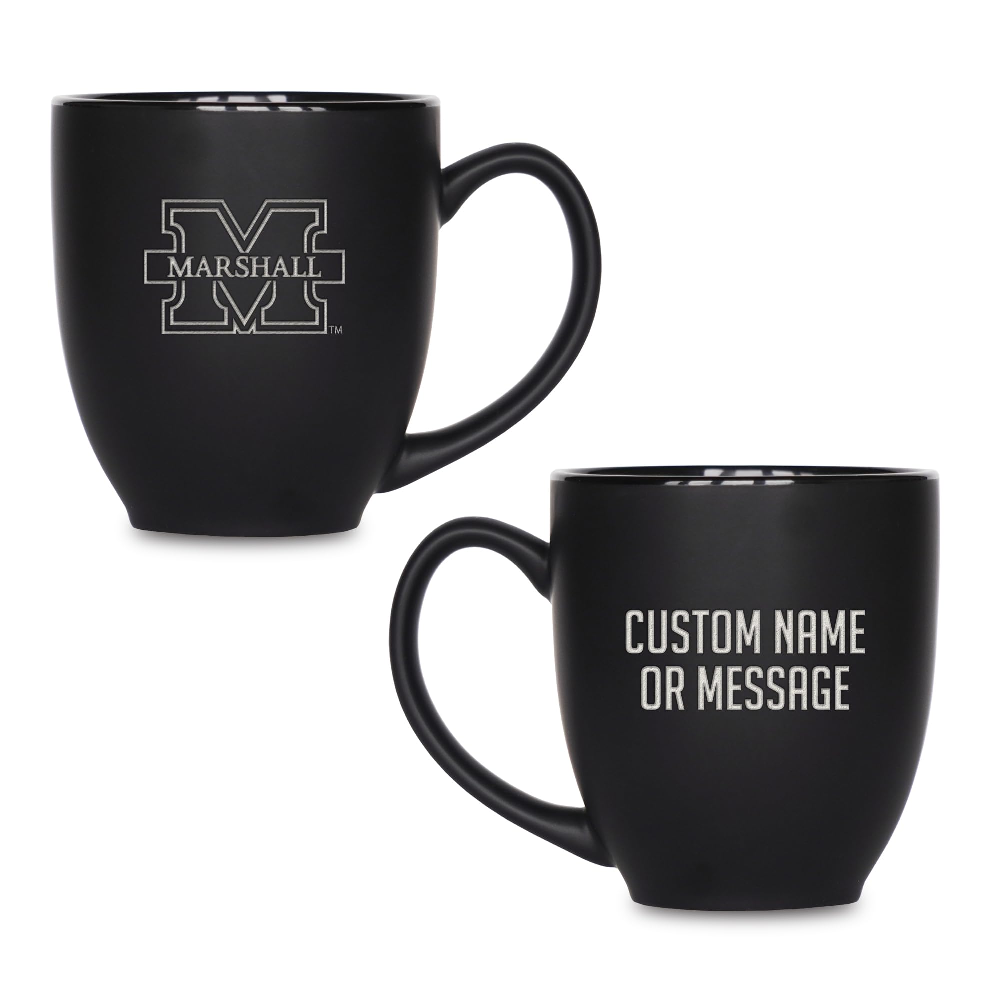Rico Industries NCAA Primary 15-Oz Personalized Matte Black Bistro Mug - for Hot or Cold Drinks